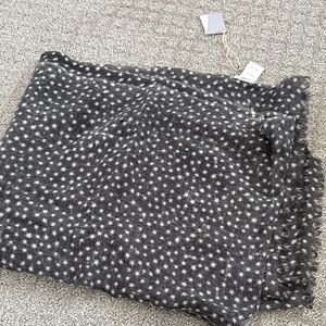 Gray and White Polka Dot Scarf